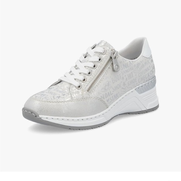 Rieker Women's White and Silver Sneakers - Picture 1 of 14